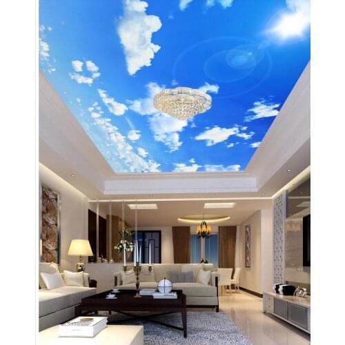 Sky blue and white ceiling Landscape wallpaper murals 3d mural paintings Home Decoration