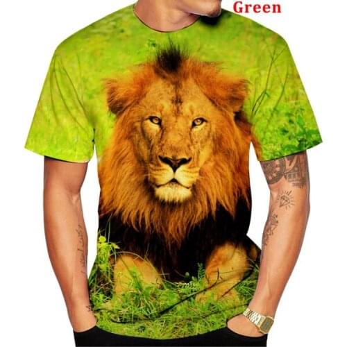 New fashion mens 3d printed lion t-shirt animal print fire lion t-shirt cool Men personality casual unisex t-shirt short sleeve