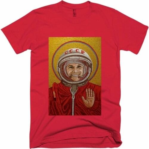2019 New 100% Cotton Top Quality Brand 2019 New T Shirt Man Cotton NEW JURIJ GAGARIN MAN WAS THE WORLD MENS SHIRT