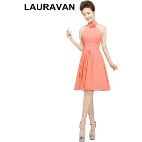 2020 women new arrival halter neck watermelon purple blue yellow bridesmaid dresses womens formal dreses short special ocassion
