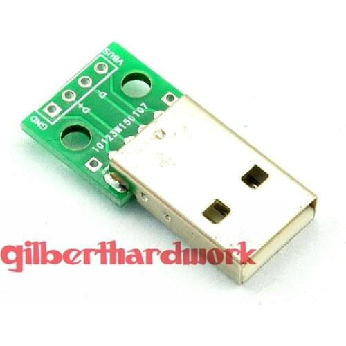 Usb Male Connector Adapter Transferred To Dip 2.54Mm Straight Pin 4P