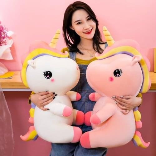 30/45/65CM kawaii Sitting Unicorn Plush Toys Cute Stuffed Soft Animal Unicorn Pillow for Baby Girls kawaii Birthday Present