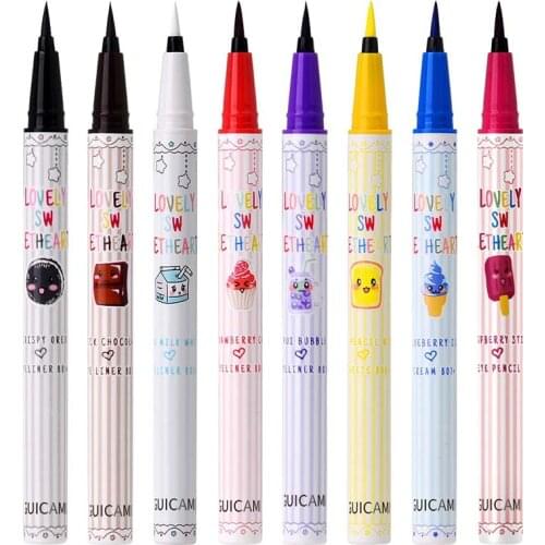 Fruit Salad Non-smudge Liquid Eyeliner Pen Color Waterproof White Brown Beginner Novice Liquid Eyeliner Liquid Eyeliner Cosmetic