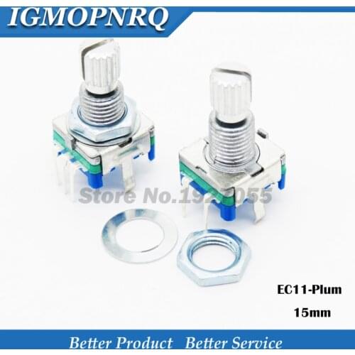 5PCS Plum handle 20mm rotary encoder coding switch / EC11 / digital potentiometer with switch 5 Pin NEW