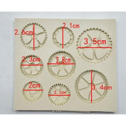 DIY Baking Tool Gear Shape Silicone Mold Chocolate Fondant Flexible Decorative Soap Mould FBE2