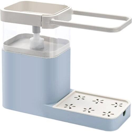 Drain Rack Soap Dispenser Multifunctional Kitchen Tool Liquid Box Space Save Automatic Durable Towel Shelf