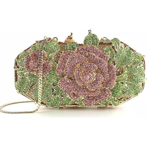 Bag for Woman Designer Bag Flower Diamond Evening Bags Women Party Shoulder Purse Cocktail Luxury Lady Money Pocket Crystal Bag