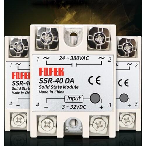 3pcs Solid State Relay SSR-10DA SSR-25DA SSR-40DA Solid-State Relays 10A 25A 40A 3-32V DC TO 24-380V AC SSR-500DA 75DA 100DA