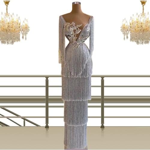 Floria Tassel Evening Dresses Customize Plus Size Prom Gowns Womens Clothes Girls Dress Vestido De Fiesta for Special Occasion