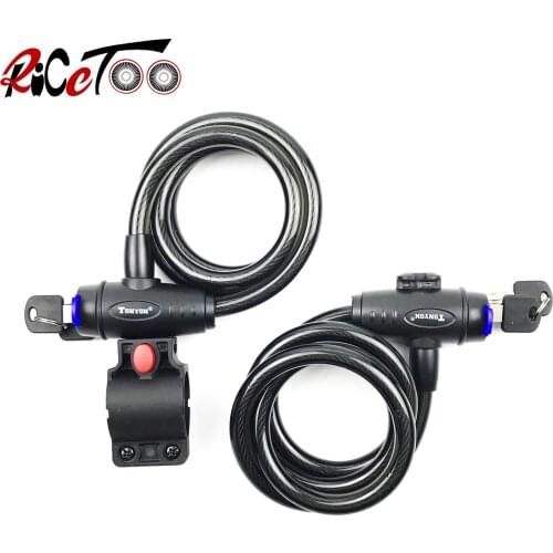 RICETOO Tonyon Mountian Bike Bicycle Lock Safety Electric Cable Lock Steel Wire Lock Anti-theft Ebike Accessories
