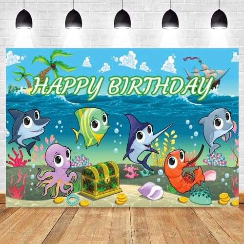 Yeele Summer Underwater Seabed Animal Shark Backdrop Baby Shower Birthday Party Background Photography Photo Studio Photophone