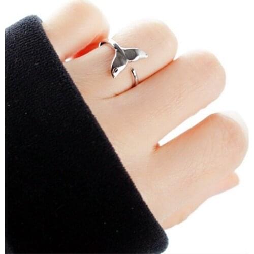 2020 Engagement 925 Sterling Silver Adjustable Mermaid Couple Rings For Women Wedding Statement Jewelry jz002