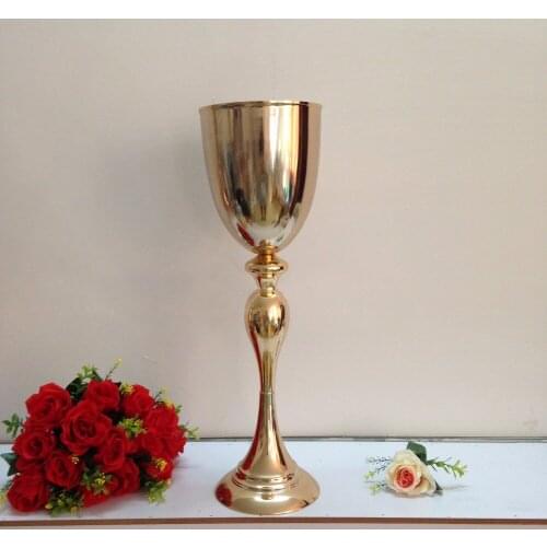 21" Gold Wedding Flower vase Bling Table Centerpiece Sparkling Wedding Decoration 10PCS/LOT