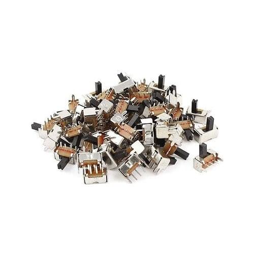 100pcs DC 12V 0.1A 1P2T 2Position Panel Mount Latching Slide Switch