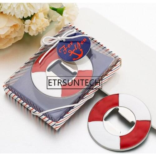 100pcs Swim Ring Bottle Opener Ocean Themed Wedding Favors Nautical Event Keepsake Anniversary Giveaways Birthday Supplies