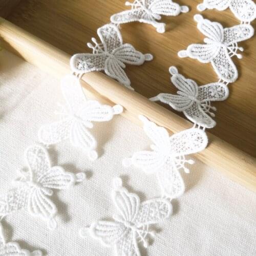 19 Yards(5yards) 4.5cm White Embroidery Lace Fabric Garment Needlework Sewing DIY Handmade Accessories Dress Decoration 762