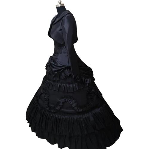 2020 New black victorian Halloween Cosplay dress Colonial Georgian Renaissance Gothic Historical dress D-516