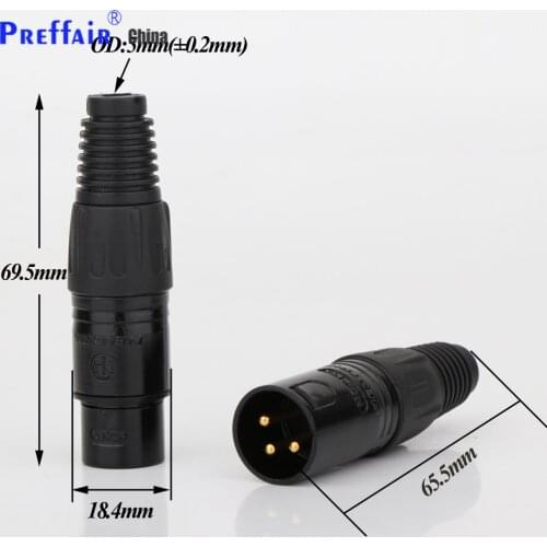 4pcs XR1811 NEUTRIK style Gold plated XLR connector 3 pole audio cable connector XLR plug for audio cable