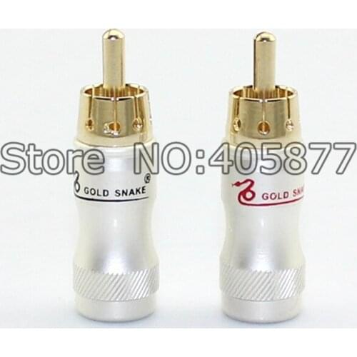 50pcs high quality Gold Plated Audio Cable Plug 6MM Cable Diameter RCA Phono Plug DIY RCA AUDIO CABLE