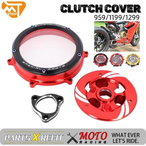 Motorcycle Accessories Clear Clutch Engine Protection Case Transparent Cover For Ducati Panigale 959 1199 1299 S R 2012-2019