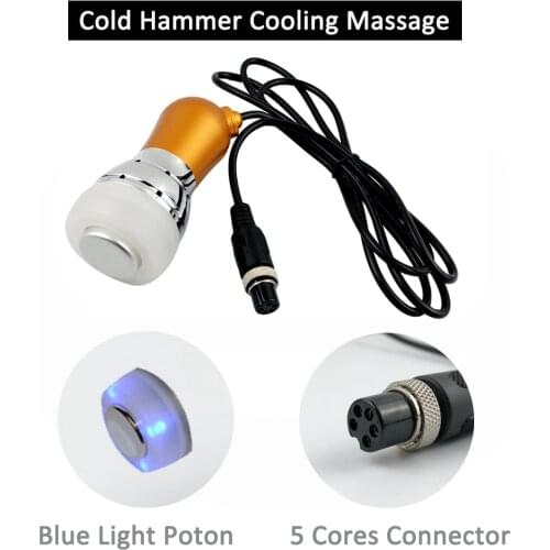 Cold Hammer Facial Massage Accessary Replace Wand Skin Cooling Beauty Machine Blue Light Potontherapy Nozzle 5 Cores Connector