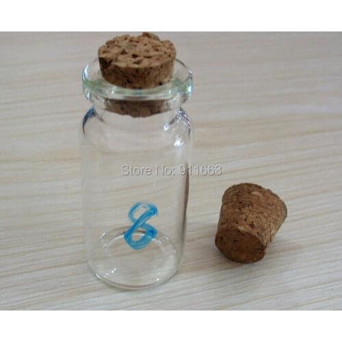 Free Shipping!15pcs/lot! 8ml glass bottle cork glass jar, glass vials,wishing bottle,glass vials for wishing