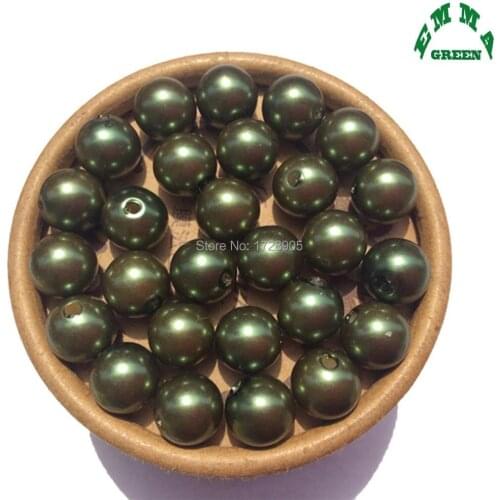Beads Pearls Smooth Round Chunky Bubblegum Loose Bead 6mm to 30mm Wholesale A31 Army Green Colorful Bead for toddlers