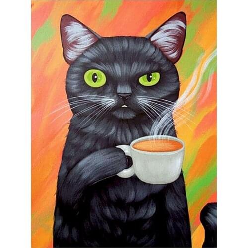 GATYZTORY DIY Diamond Painting for Adults Cat Rhinestone Kits Animal Full Drill Mosaic Artwork Cross Stitch Gift Home Decor