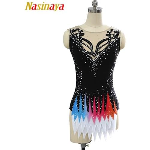 Customized Rhythmic Gymnastic Dress Leotards Dance Costume Bodysuit Aerobics Sports Wear Training Performance Child Adult Girl 1