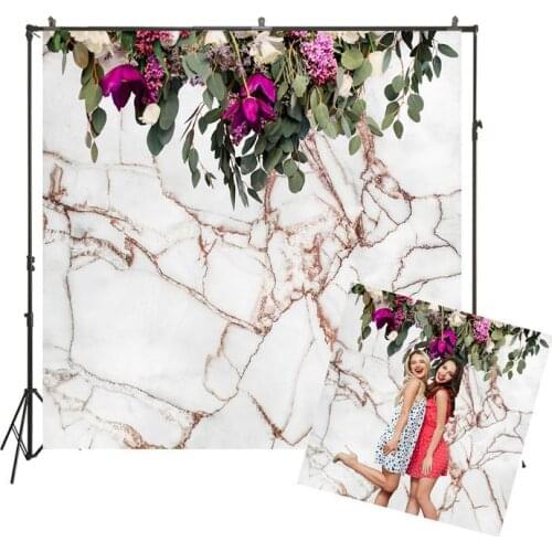 HUAYI Wedding Backdrops Bridal Shower Party Decor Photography Background Wedding Flower Marble Studio Photobooth Backdrop W-2130