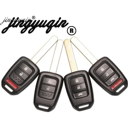Jingyuqin 2/3/4 Buttons Remote Key Shell For Honda Accord CR-V FIT XRV VEZEL CITY JAZZ CIVIC HRV FRV Remote Key Case Fob
