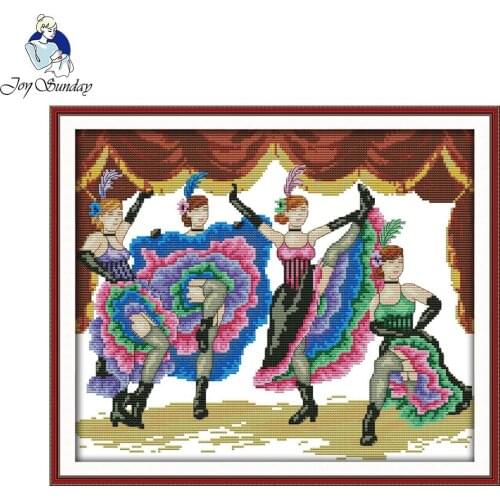 Joy Sunday Dancers Cross Stitch Patterns Embroidery Kits 14CT11CT Printed and Counted Cross Stitch Sets of Needlework Handcrafts