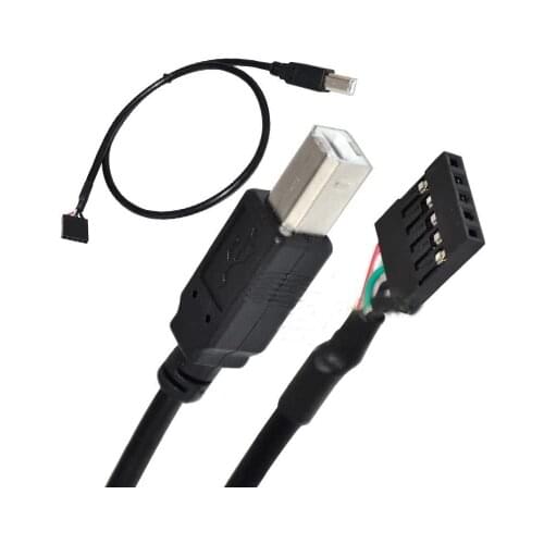 50cm PC Motherboard Internal 5Pin USB Single Row Female to B Male Data Dupont Cable Cord Wire Line For Printer