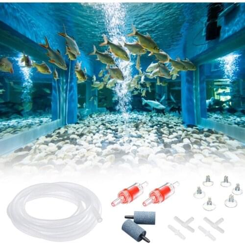Oxygen Pump Hose For Air Bubble Stone Aquarium Fish Tank Pond Pump Oxygen Pipe Tube Plastic Tees "T" 3-Way Aquarium Accessory