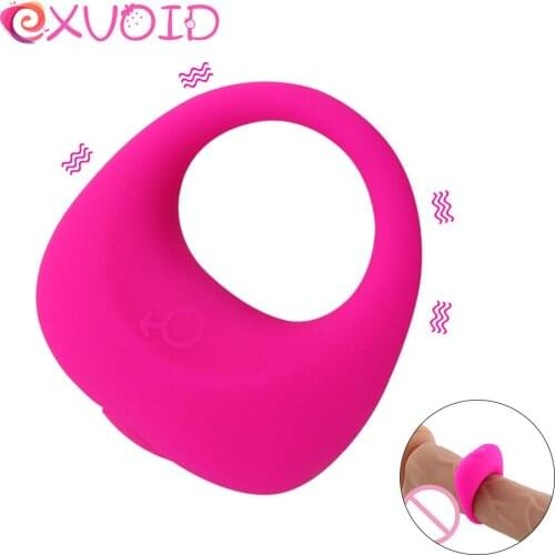 EXVOID Penis Ring Bullet Vibrator Long Lasting Cock Rings Silicone Sex Shop Adults Products Sex Toys for Men Erection Time Delay