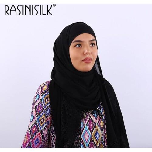 Beautiful Premium Chiffon Women Muslim Scarves With Lace Floral Long Shawl Arab Turkey Female Hijabs Headscarf Islamic 70x170cm