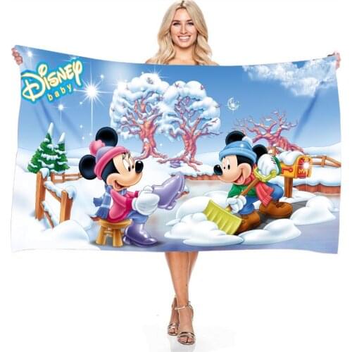 Cute Disney Mickey Mouse Minnie Mouse Beach Towel Digital Printing Bath Towels Adult Children Washcloth Quick-drying Towel Gift