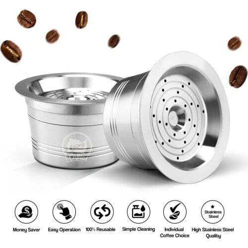 Reusable Coffee Capsules Stainless Steel Reusable Coffee Capsule Cup Filter Compatible with Delta Q/Cafissimo/ Dolce Gusto