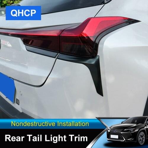 QHCP Rear Tail Light Lamp Trim Cover Strip Sticker Taillight Trims 4Pcs For Lexus UX200 260H 250H 2019 2020 Exterior Accessories