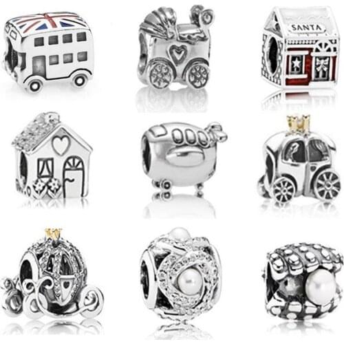 NEW New Authentic 100% 925 Sterling Silver house Pearl shell charm Beads Fit Bracelet DIY bracelet factory Wholesale