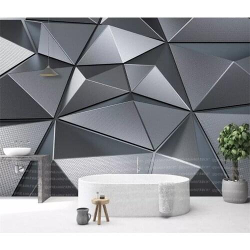 Wallpaper custom living room bedroom Wallpaper mural 3D geometric atmosphere atmospheric metal background wall