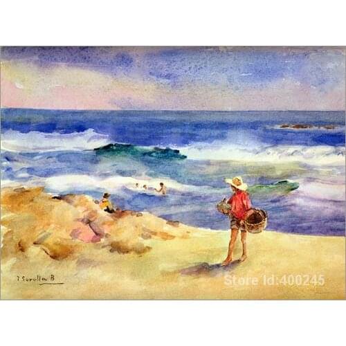 Oil painting beach scene Boy on the Sand Joaquin Sorolla y Bastida reproduction art Handmade High Quality