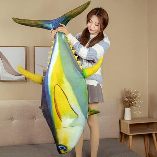 Cute Animal Tuna Plush Doll Marine Life Toy Giant Cartoon Fish Sleeping Pillow Cushion Gift 59inch 150cm DY50970
