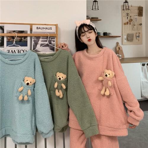 QWEEK Women's Flannel Pajamas China