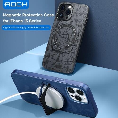 ROCK Magnetic Case For iPhone 13 Pro Max Cover Luxury Shockproof TPU Foldable Stand Back Bumper Cover Capa Funda For iPhone 13