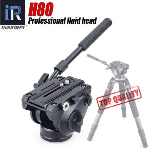 INNOREL H80 Hydraulic Fluid Tripod Head Panoramic Video for Camera Tripod Monopod Slider Stabilizer with Quick Release Plate
