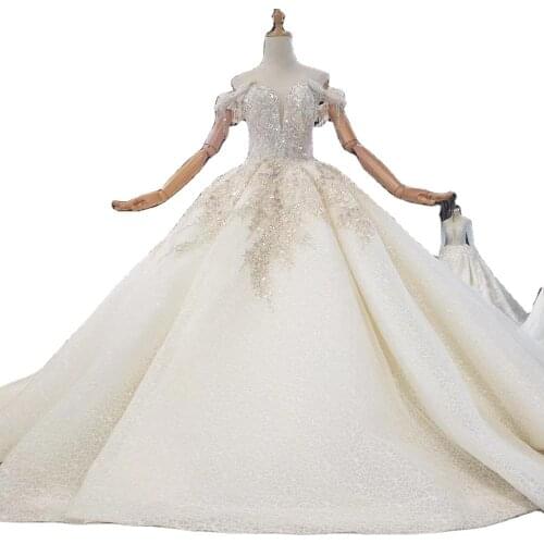 Wedding Dress 2020 New Fashion Women White Luxury Lace Strapless Floor Length Dresses vestido de noiva robe de mariee