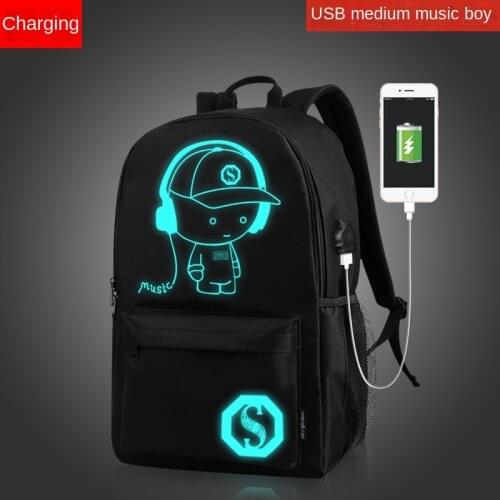 USB Charge Backpack Music Luminous 2021 New Unisex Schoolbag Teenagers Backpacks Men School Bag Student Book Bag for Boys Girls