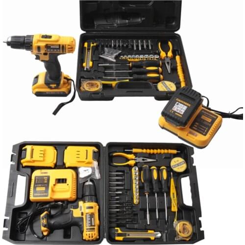 Dawreek 24 V Full Set 30 Pieces Dual Battery Metal Geared Impact Cordless Drill