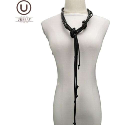 UKEBAY New Designer Jewelry Women Pendant Necklace Handmade Strange Things Indian Style Long Necklaces Rubber Body Accessories